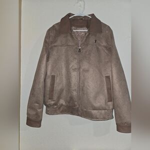Men's Brown Faux Leather Jacket